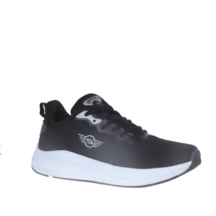 Speed Brand Mens Casual Running Laced Sports Shoes Passion (Black/White)
