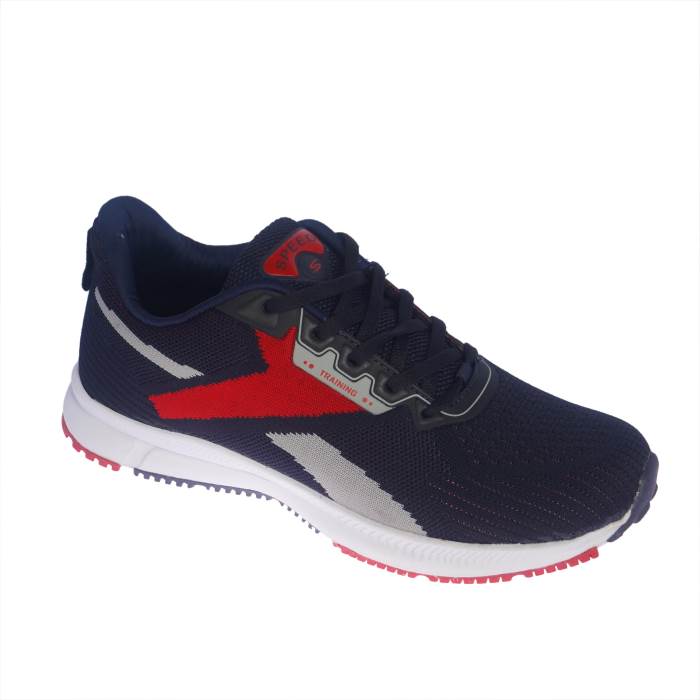 Speed Brand Mens Casual Running Laced Sports Shoes Prime (Navy Blue/Red)