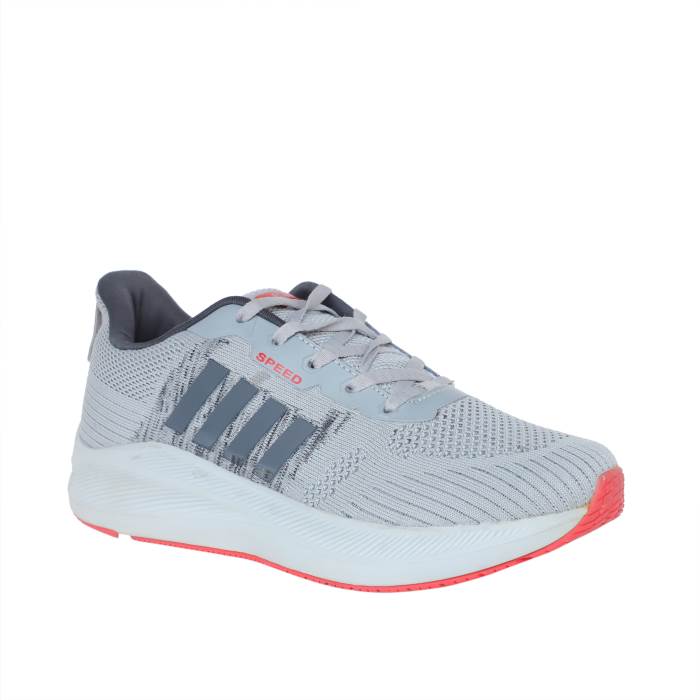 Speed Brand Mens Casual Running Laced Sports Shoes Walker (L.Grey/D.Grey)