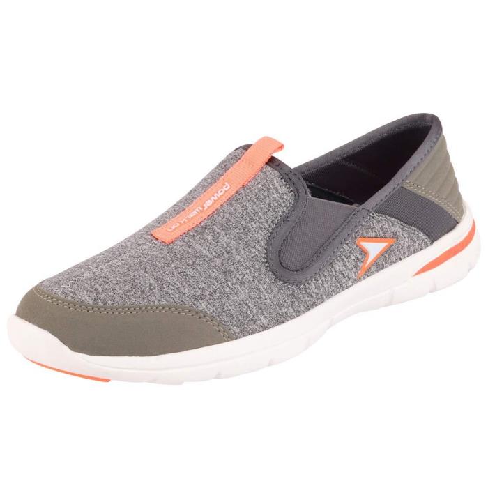 Bata Brand Womens Slipons Memory Foam Sports Shoes 808-2043 (Grey/Org)