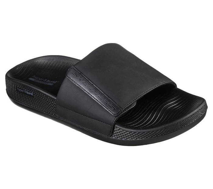 Skechers Brand Mens Hyper Slides/Flipflop/Slippers - Reliance Slides 229040 (Black)