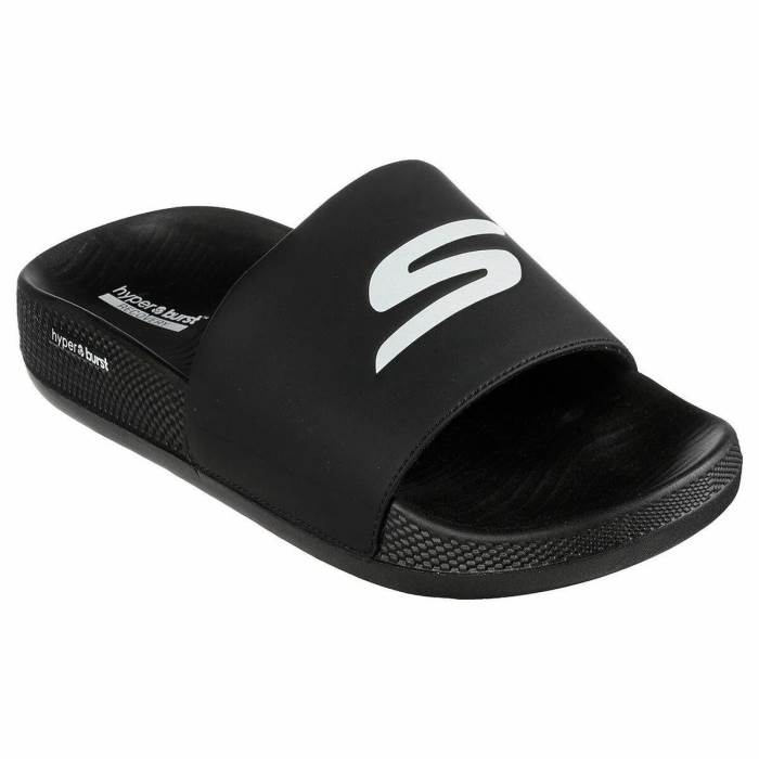 Skechers Brand Mens Hyper Slides/Flipflop/Slippers - HYPER SLIDE - DERIVER 246020 (Black)