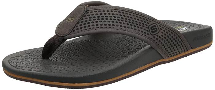 Skechers Brand Men`s Pelem Emiro 360 Relaxedfit Memory Foam Flip Flop 65093 (Brown)