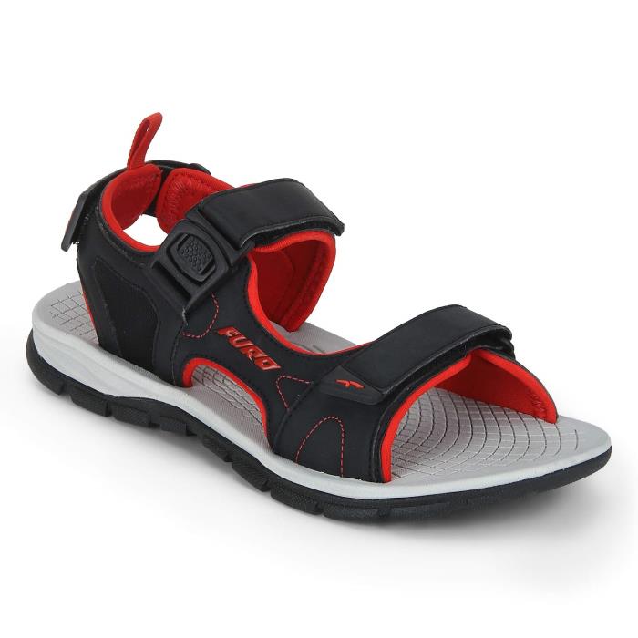Furo Brand Mens Casual Black Red Sports Sandal SM 101