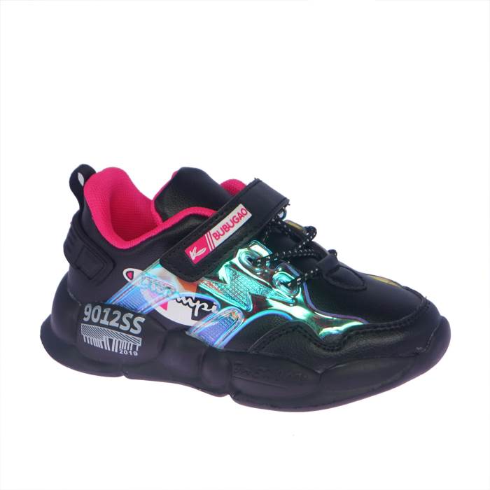 Rajashoes Brand Kids Casual Running Velcro Slipons Sports Shoes 3593 (Black)