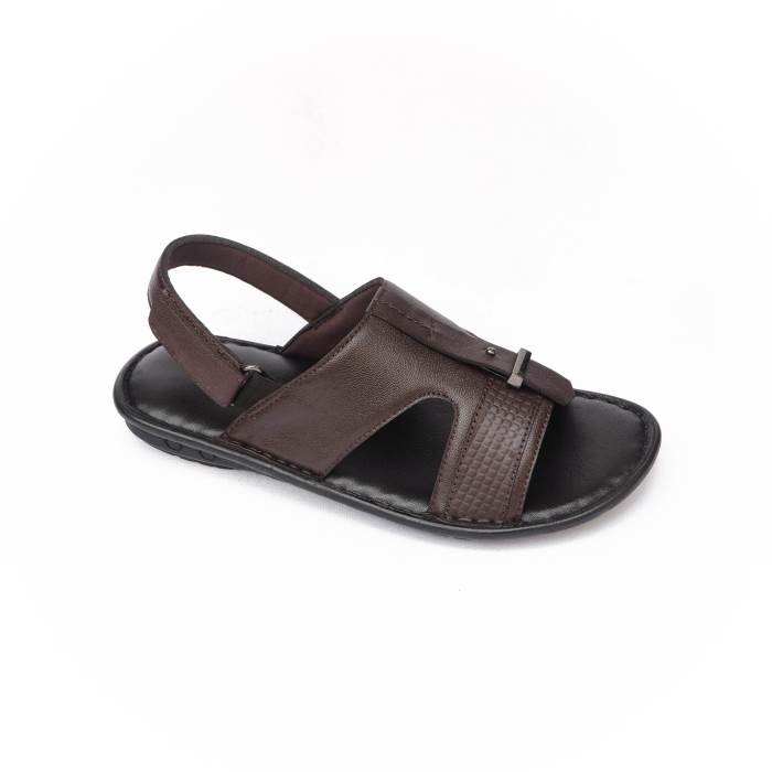 My Trendz Brand Mens Casual Soft Leather Backstrap Sandal 1012 (Brown)