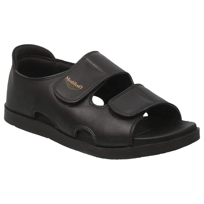 Medifeet Brand Mens MFS-01 Orhto & Diabetic Sandal Black