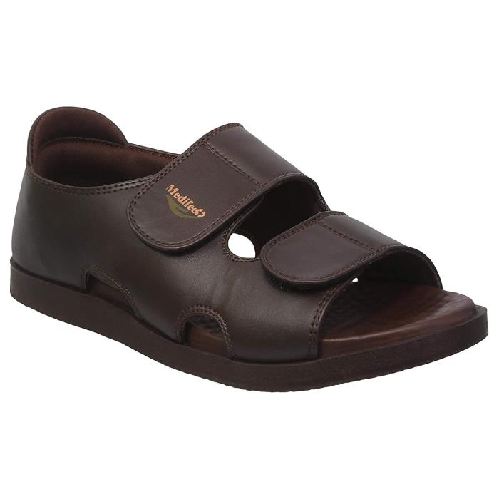 Medifeet Brand Mens MFS-01 Orhto & Diabetic Sandal Brown