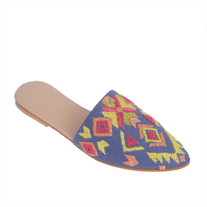 Rajashoes Brand Womens Ethnic Mojaris 50-Mules/ Jutti (Denim)