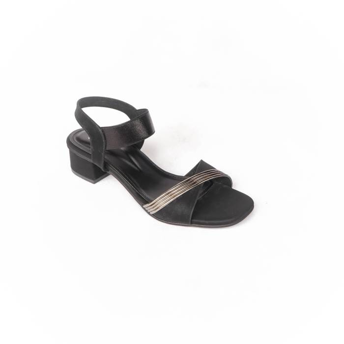 Carrie Brand Womens Casual Partywear Block Heel Sandal K808505 (Black)