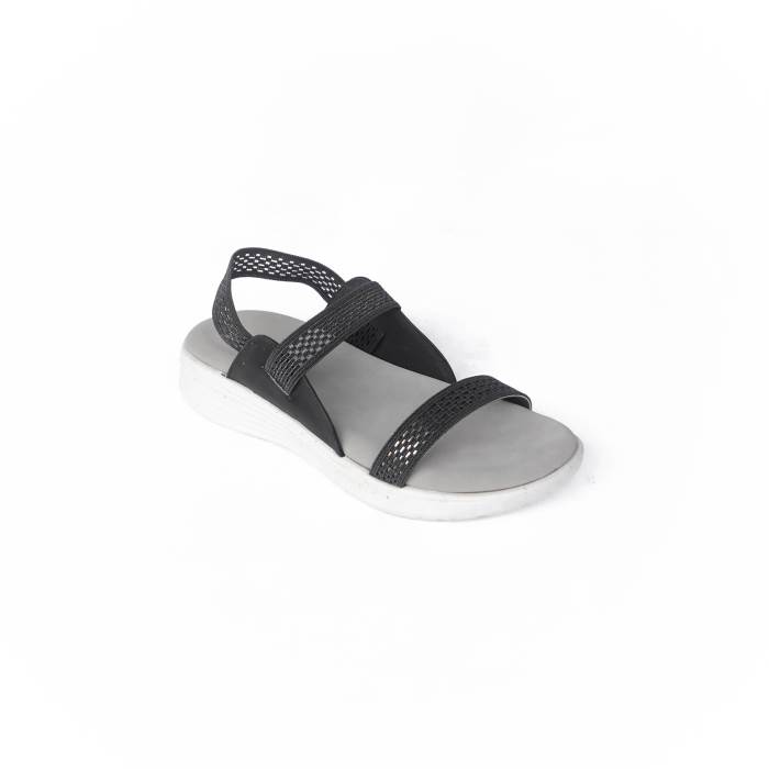 Carrie Brand Womens Casual Comfort Backstrap Sandals S6129 (Black)