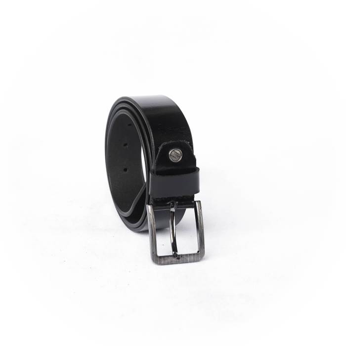 Woops Brand Mens Original Leather Casual Formal Belt 195-1 (Black)