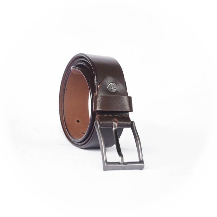 Woops Brand Mens Original Leather Casual Formal Belt 197-2 (Brown)