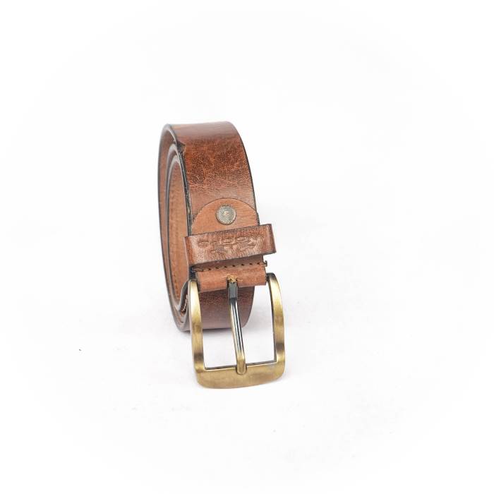 Woops Brand Mens Casual Leather Belt 227 (Brown)