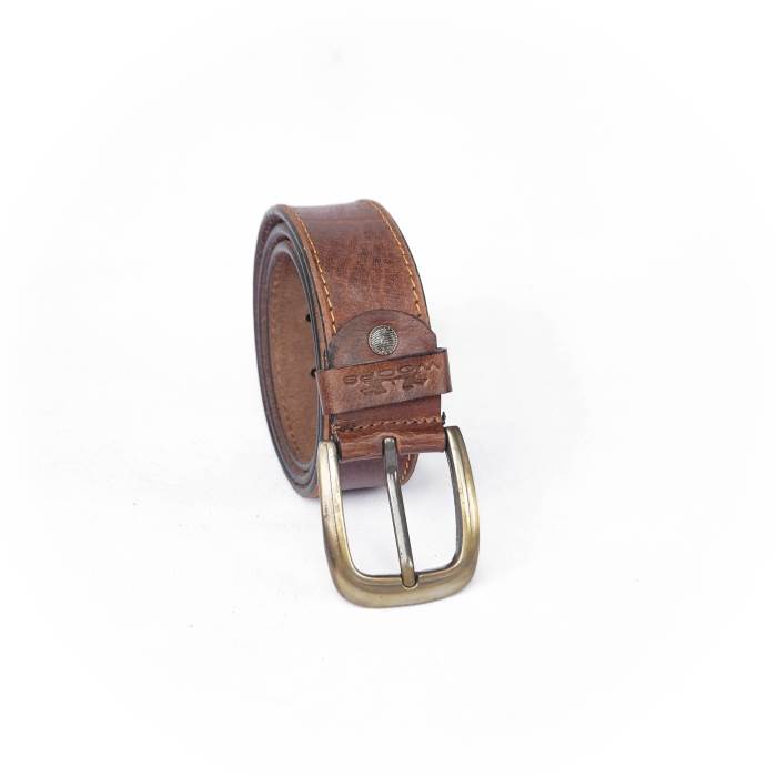Woops Brand Mens Casual Leather Belt 227 (D.Tan)