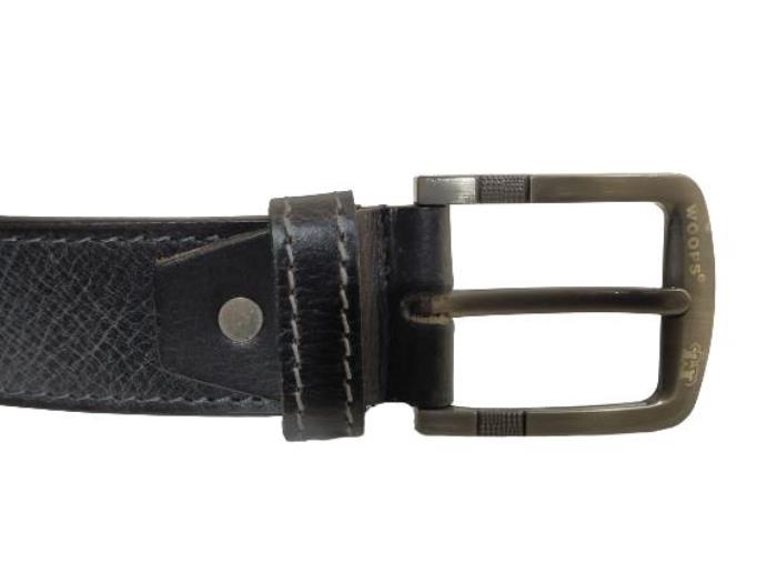Woops Brand Men`s Krunchy Milled Formal Belt (Black)