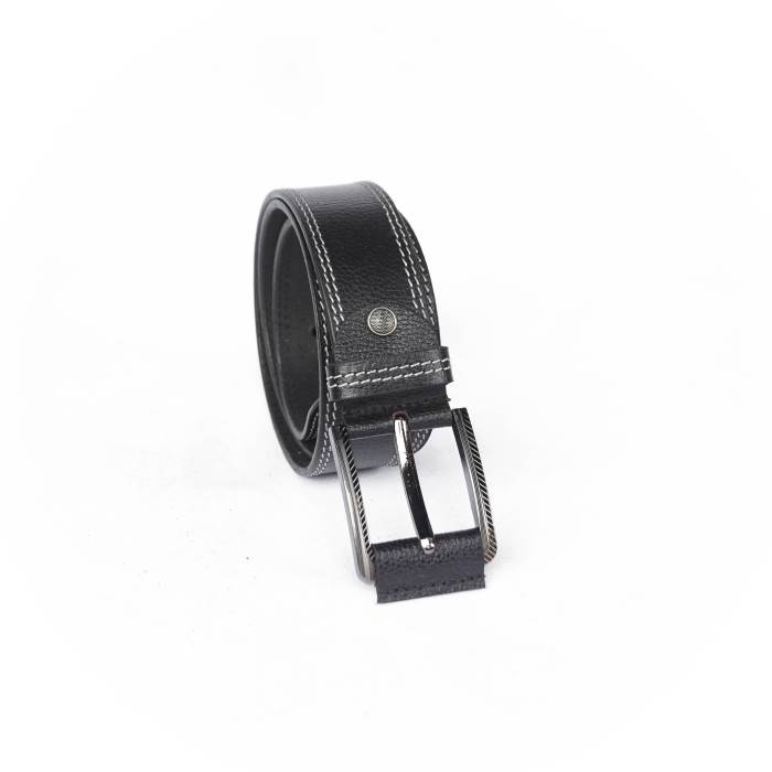 Woops Brand Mens Original Leather Casual Belt STICH (Black)