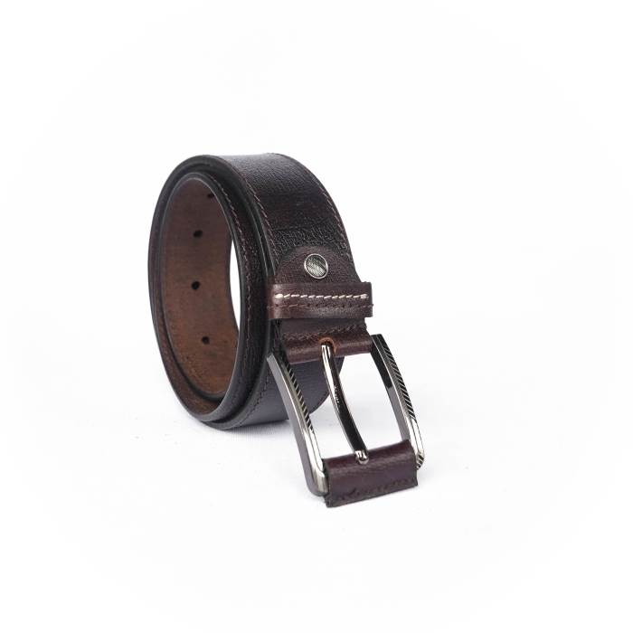 Woops Brand Mens Original Leather Casual Belt STICH (Brown)