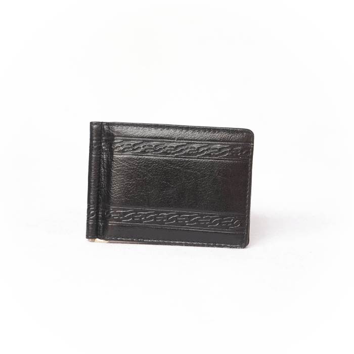 Woops Brand Mens Black Leather Money Clip Card Wallet MC6 (Black)