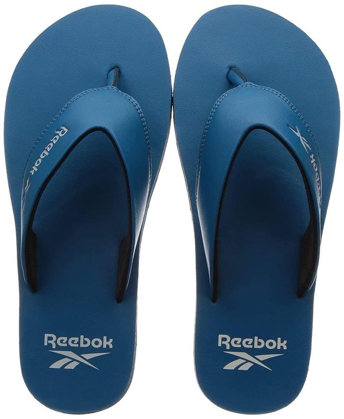 Reebok Brand Men`s Aerys Flip Slide Flipflop Slippers EXE3883 (Blue/Black)