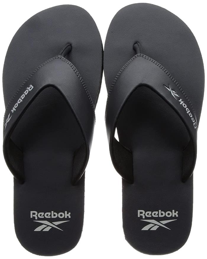 Reebok Brand Men`s Aerys Flip Slide Flipflop Slippers EXE3884 (Grey/Black)