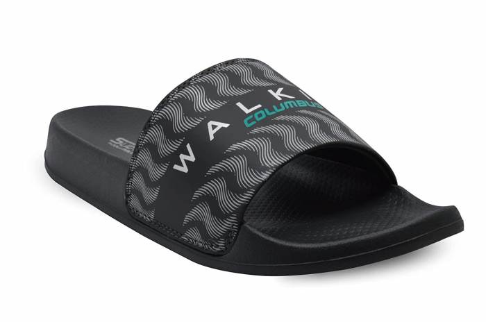 Columbus Brand Mens Stylish Comfy Super soft Ultra-Light Slides Flipflop Sandal SLD -002 (D.Grey/Aqua)