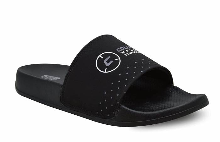 Columbus Brand Mens Stylish | Comfy | Super soft | Ultra-Light | Slides Flipflop Sandal SLD -004 (Black/Grey)