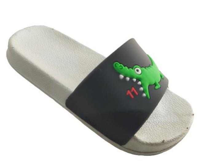 Scuba Brand Star-06 Comfertable Flip Flops Slide Slippers for Boys (Black/Grey)