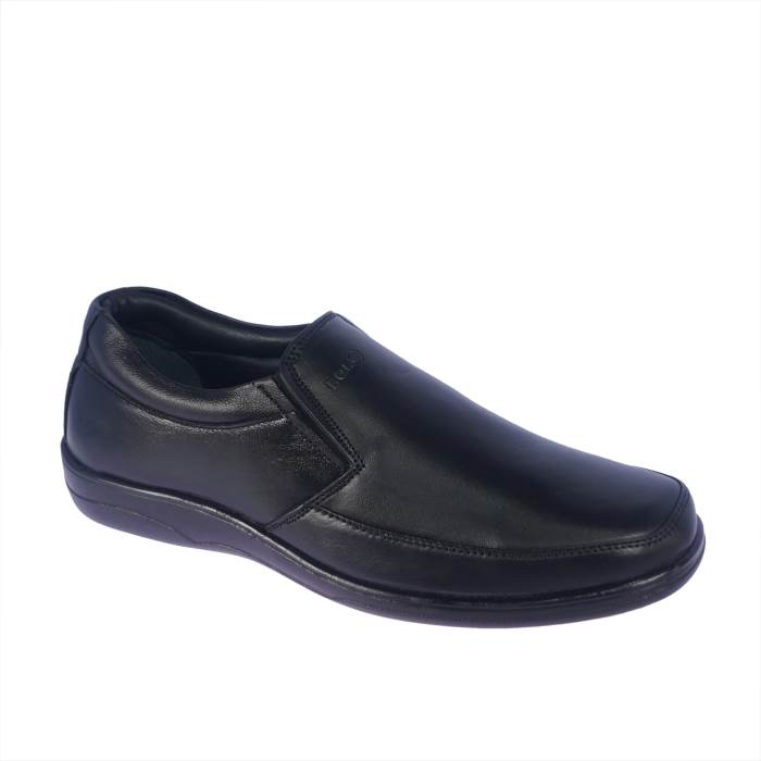 For B Brand Mens Slipons Leather Formal Shoes 1919 (Black)