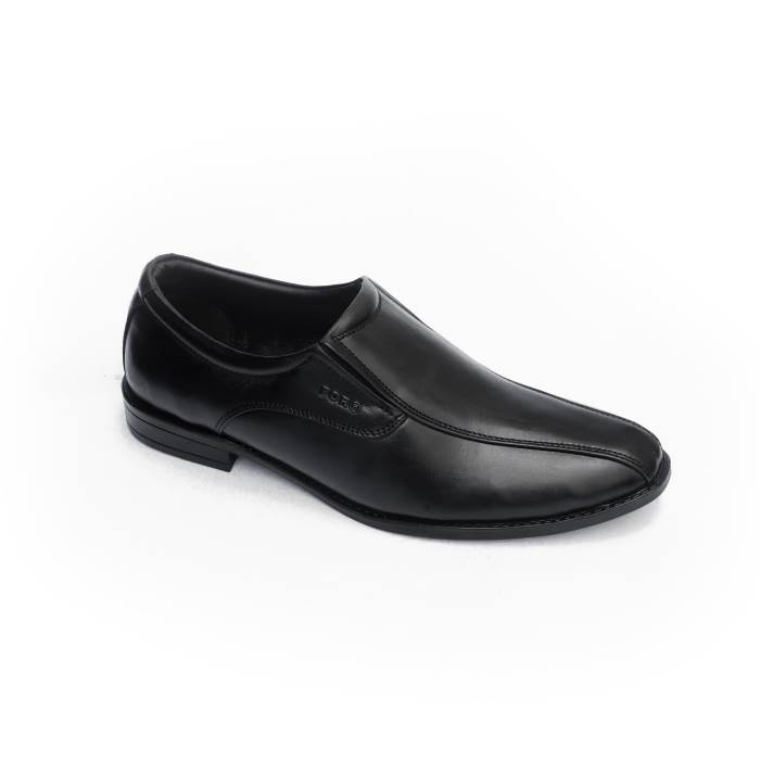 For B Brand Mens Slipons Leather Formal Shoes BHK-3 (Black)