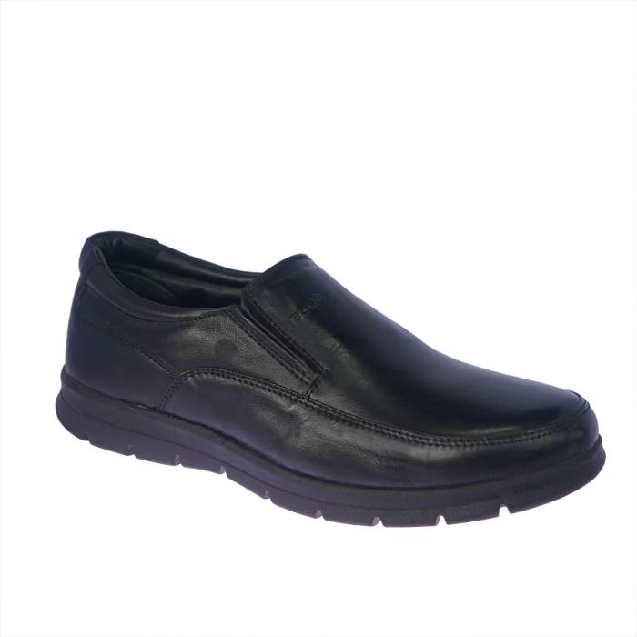 For B Brand Mens Slipons Leather Formal Shoes OT-05 (Black)