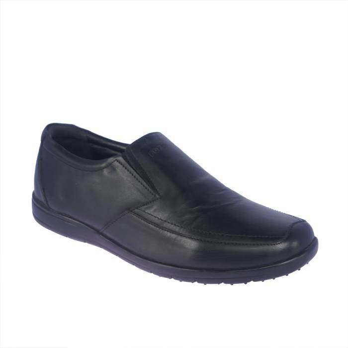 For B Brand Mens Slipons Leather Formal Shoes S-400 (Black)