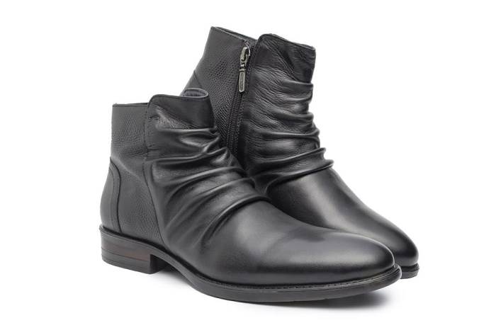 Pierre Cardin Brand Men Casual Leather Long Chain Boots Shoes PC5012 (Black)