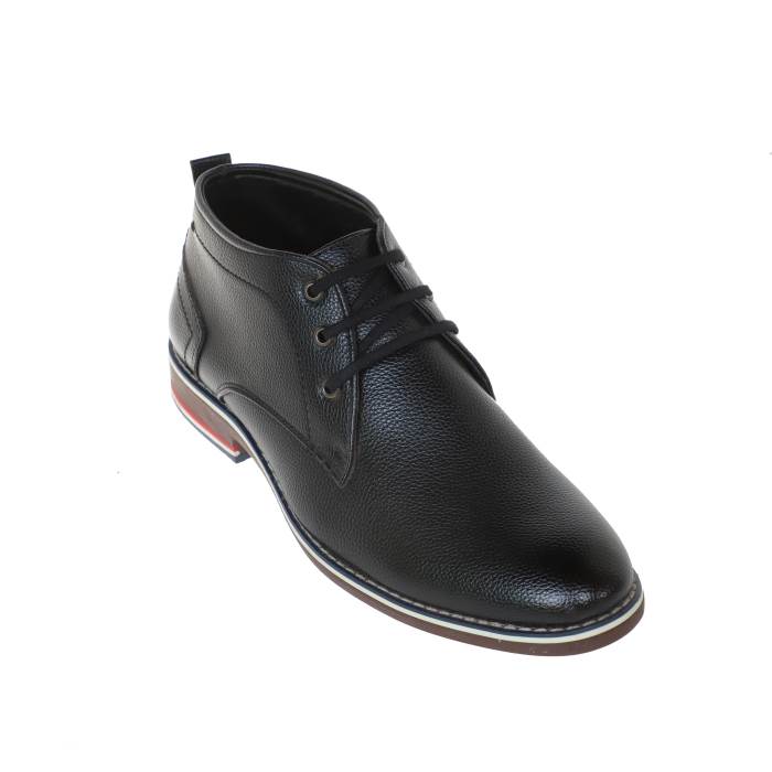 Try It Brand Mens Non Leather Laced Casual Ankle Shoes 3503 (Black)