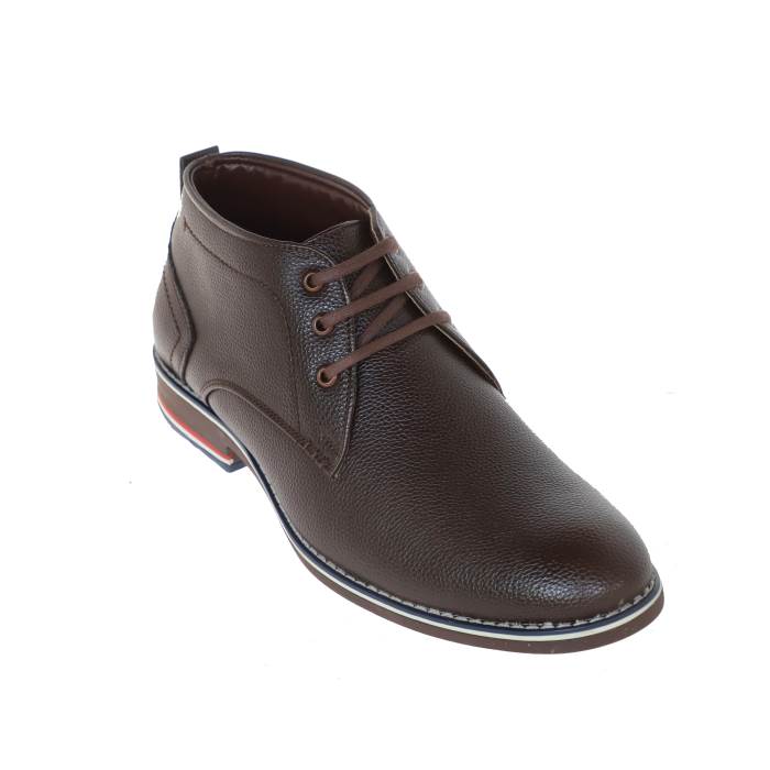 Try It Brand Mens Non Leather Laced Casual Ankle Shoes 3503 (Brown)