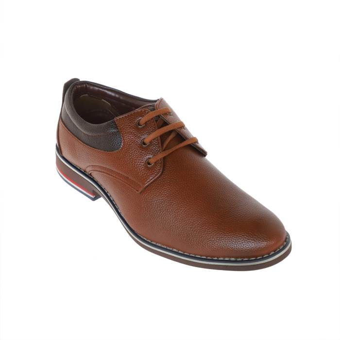 Try It Brand Mens Non Leather Laced Casual Shoes 3535 (Tan)