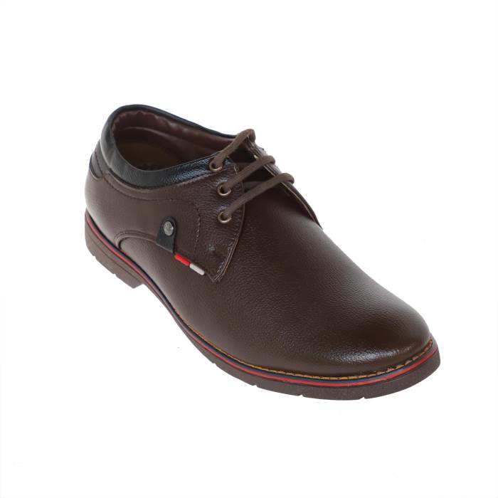 Try It Brand Mens Non Leather Laced Casual Shoes 7131 (Brown)