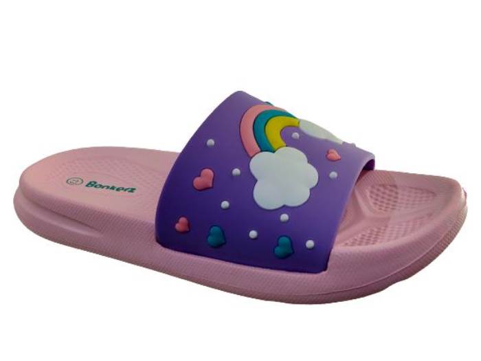 Bonkerz Brand SWK-1050 Flip Flops Slide Slippers for Girls (Pink)