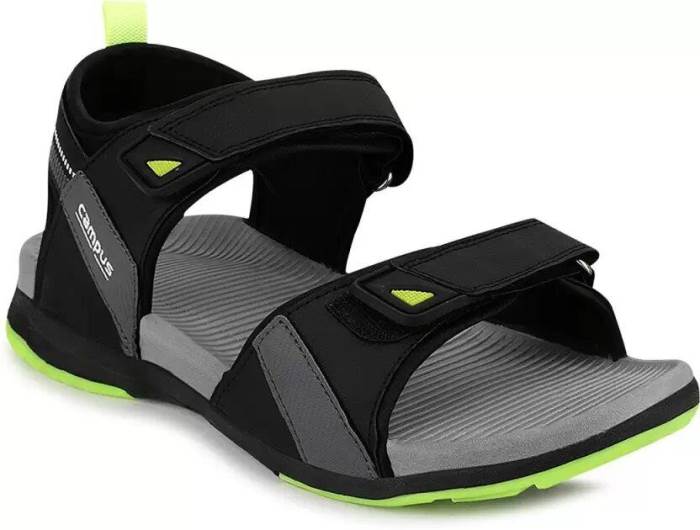 Campus Brand Mens Casual Sports Sandal Backstrap GC-05 (Black/P.Green)