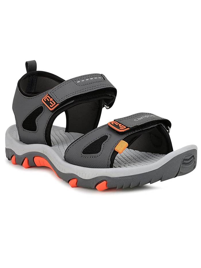 Campus Brand Mens Casual Sports Sandal Backstrap GC-2201 (Grey/Orange)