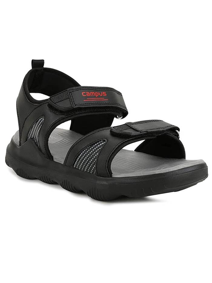 Campus Brand Mens Casual Sports Sandal Backstrap GC-2206 (Black/D.Grey)