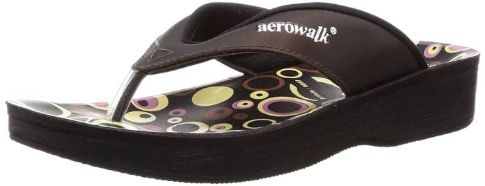 Aerowalk Brand W00000000omens Flat Foot Pain Relief Slipper 0897 (Copper)