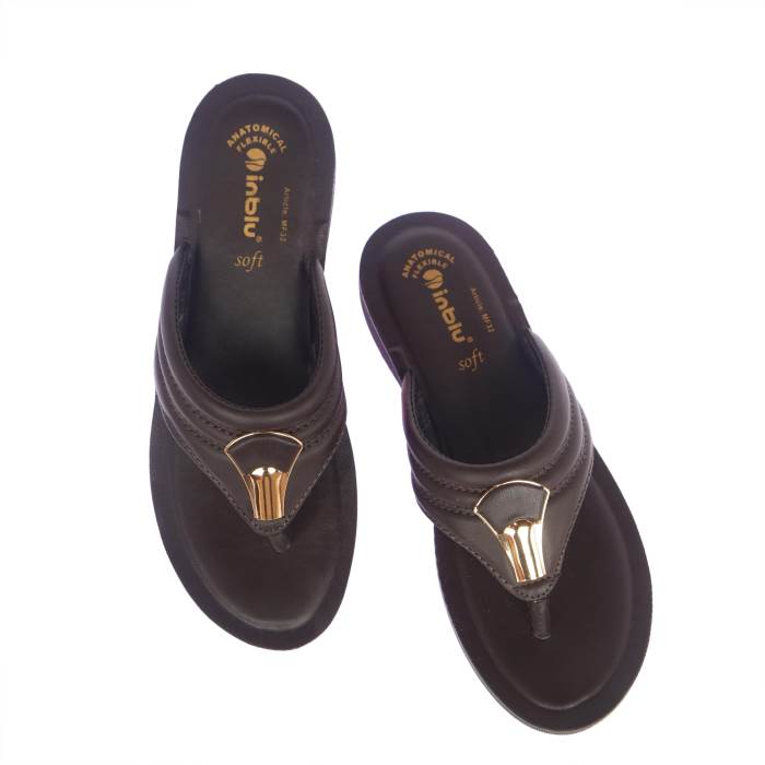Inblu Brand Womens Casual Slipons Slipper Flipflop Sandal MF32 (Brown)
