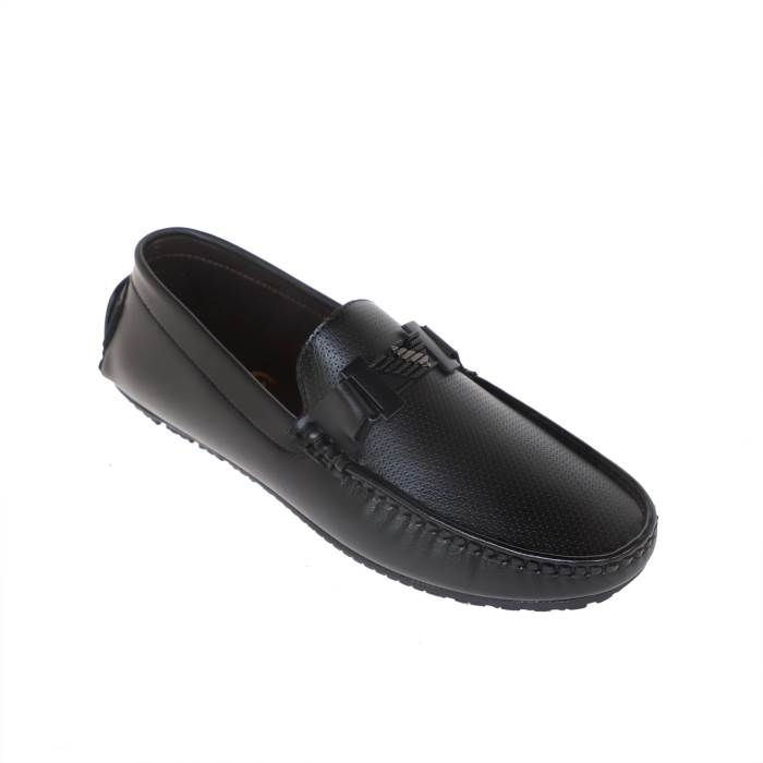 Walkers Brand Mens Soft Comfort Non Leather Slipons Casual Loafers 4015 (Black)