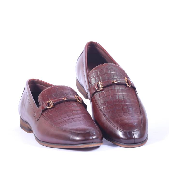 CHRIS BROAD BRAND MENS CASUAL LEATHER LOAFERS SLIPONS SRS-02 (BROWN)