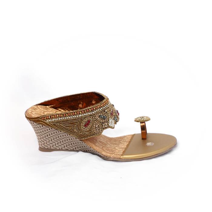 Green Cap Brand Womens Wedding Wedges Slipons N98-25 (Antic)