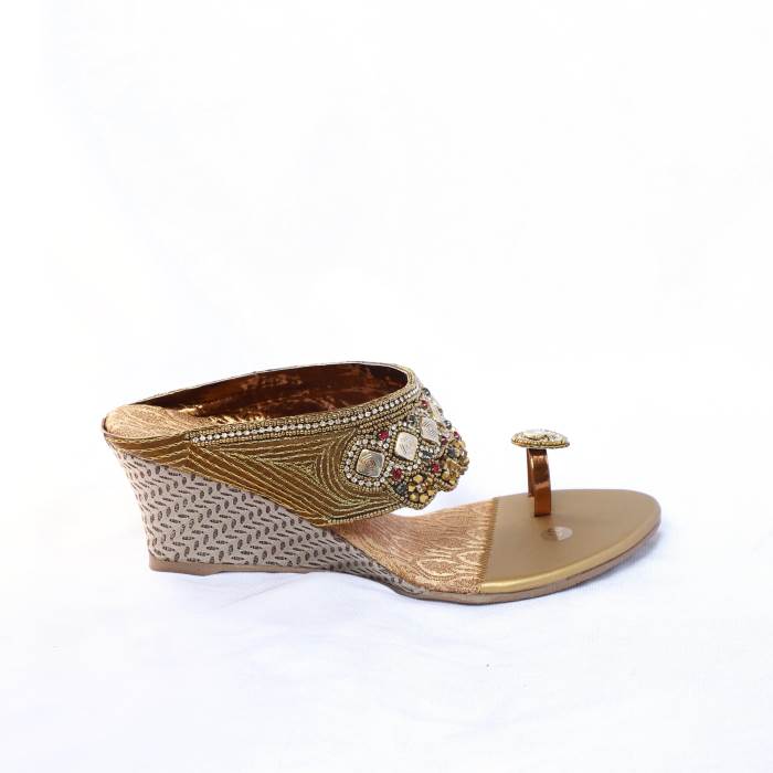 Green Cap Brand Womens Party Wedding Flat Slipons Sandal A98-33 (Antic)