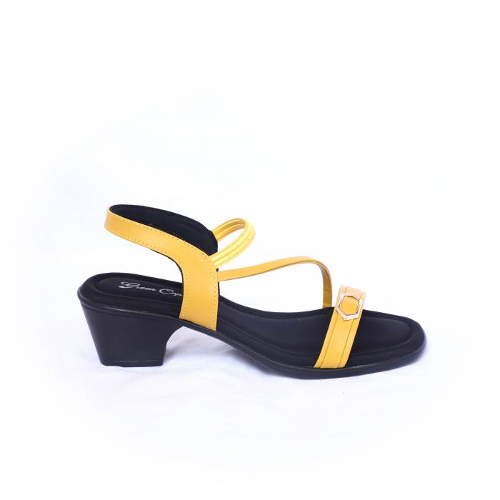 Green Cap Brand Womens Casual Heel Sandal SK105-05 (Yellow)
