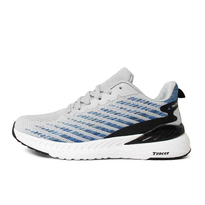 Tracer Brand Womens Running Sports Laced Shoes Aurora-L-2201 (L.Grey/Blue)