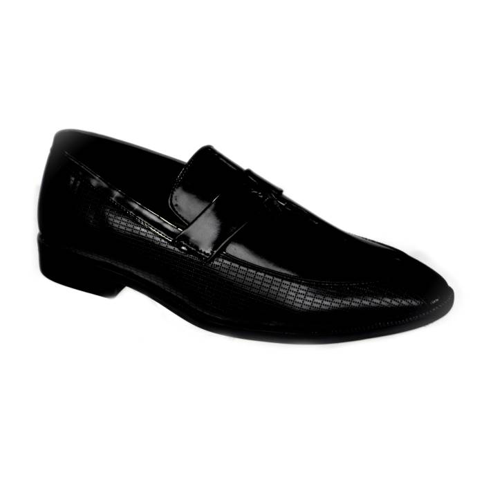 Shooez Brand Mens Slipons Casual Loafers Shoes 4712 (Black)